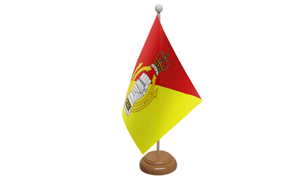 Royal Armoured Corps Small Flag with Wooden Stand